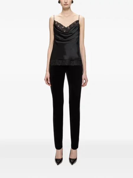 Top Nissa din satin negru