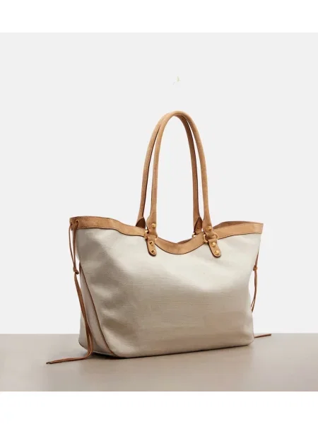 Geantă shopper Balenciaga din canvas bej