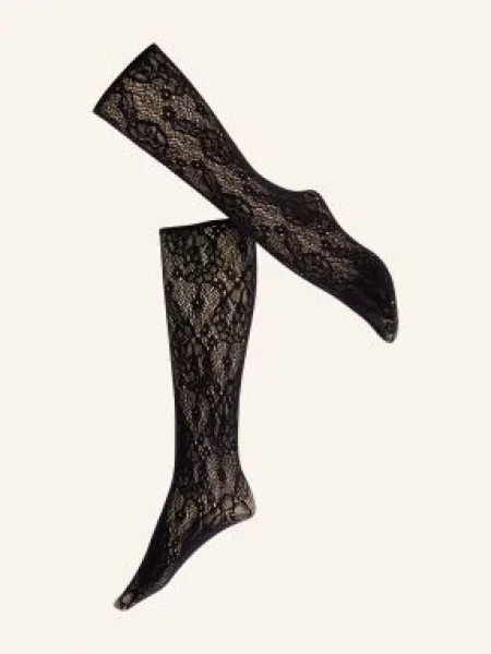 Wolford Jemné Ponožky Infite Rose Net black černé