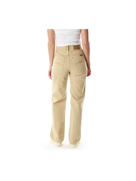Szerokie jeansy Nudie Jeans żółte