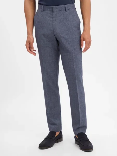 Boss Spodnie Garniturowe Lenon Regular Fit blau niebieskie