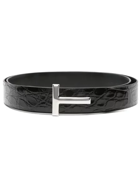 Curea Tom Ford din piele cu cataramă cu autograf