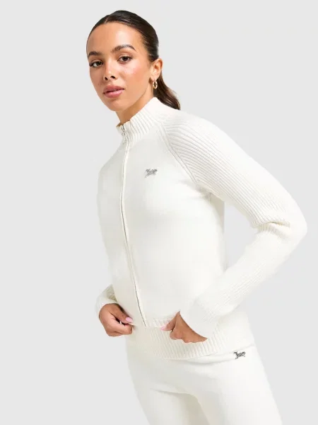 Juicy Couture Bluza Rozpinana Knit Fz Ttop biała