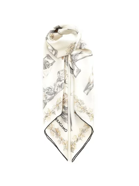 Fular Ferragamo cu model floral cu imagine
