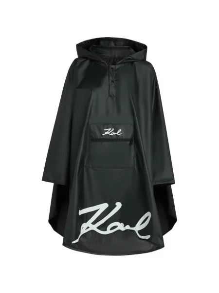 Poncho Karl Lagerfeld cu glugă negru