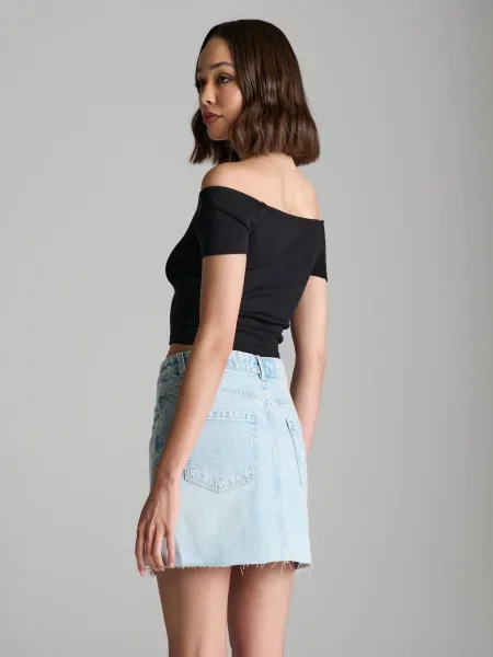 Ажурна спідниця синій