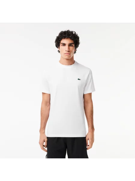 Lacoste T-Shirt Sport Z Okrągłym Dekoltem Slim Fit biały