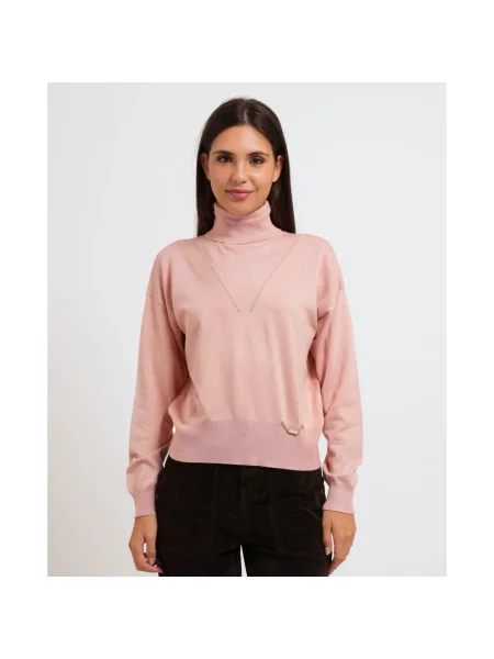 Sweter z golfem Gaudi różowy