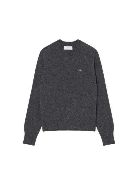Sweter Lacoste wełniany szary