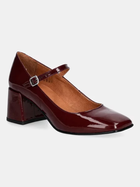 Шкіряні туфлі Jonak ALIENOR VERNIS блок бордовий
