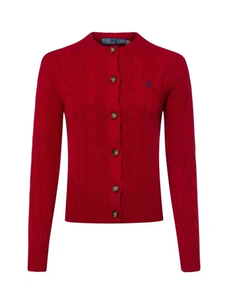 Polo Ralph Lauren Kardigan z zawartością kaszmiru Kobiety Kaszmir S czerwony