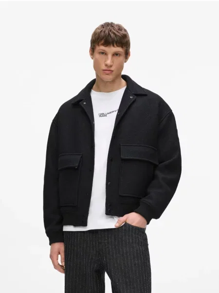 KARL LAGERFELD JEANS Prechodná bunda čierna