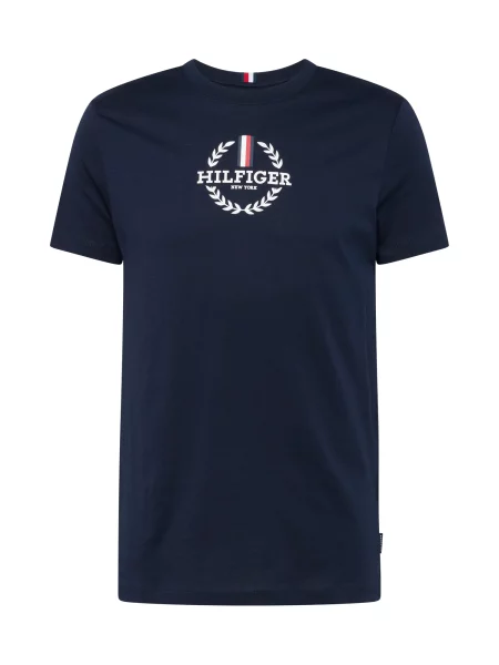 TOMMY HILFIGER Tricou bleumarin / roșu / negru alb