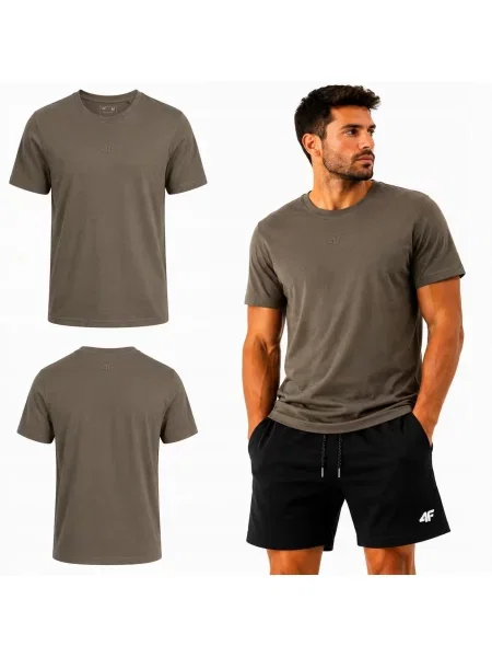 4F KOSZULKA T-SHIRT SPORTOWY KOLEKCJA LIMITOWANA brązowa