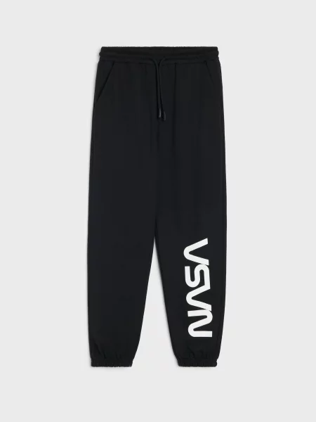 Sinsay Tepláky loose s bavlnou NASA černá