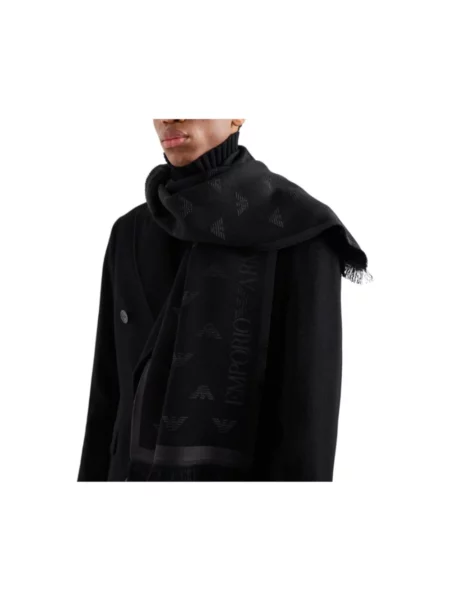 Szal Emporio Armani wełniana czarna