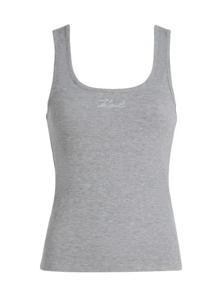 Karl Lagerfeld Top gri alb