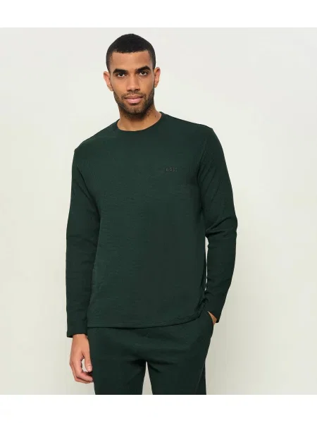 BOSS BLACK Top de pijama Waffle verde
