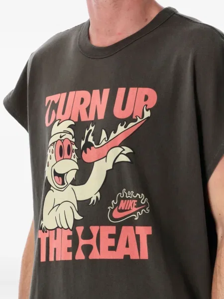 Majica Nike od flisa s printom s okruglim izrezom zelena