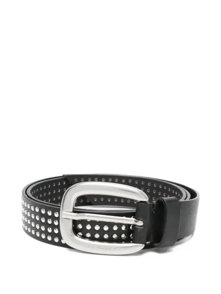 Kožni remen Golden Goose sa šiljcima crna