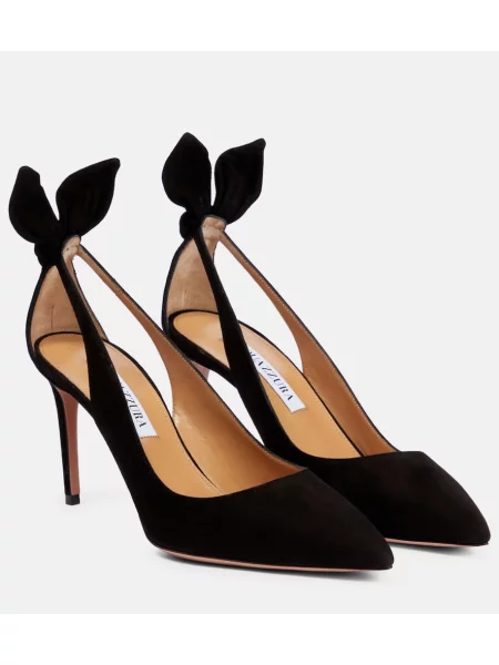Pantofi cu toc Aquazzura din piele de căprioară negru
