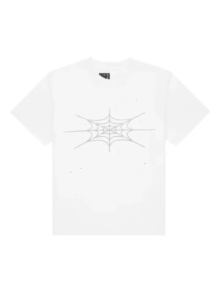 Tricou Sp5der de mătase alb