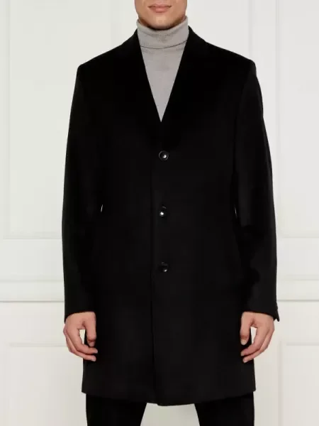 BOSS BLACK De lână palton H-Jared cu adaos de cașmir negru