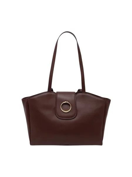 Trussardi torebka shopper skórzana brązowa
