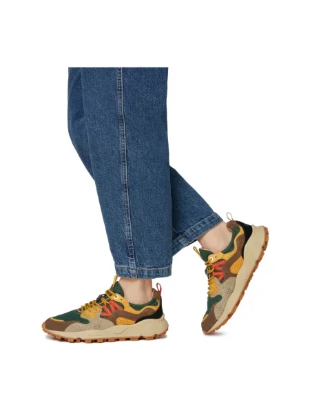 Sneakersy Flower Mountain zamszowe w kwiatki zielone
