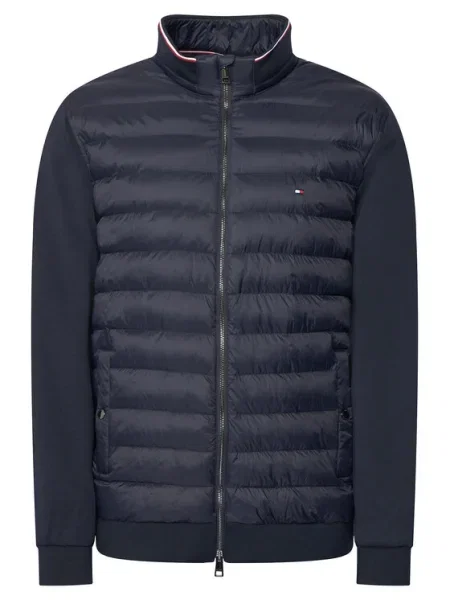 Geacă Tommy Hilfiger cu guler de stand-up albastru