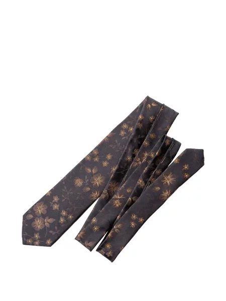 Cravată Elizabetta cu model floral din jacard negru
