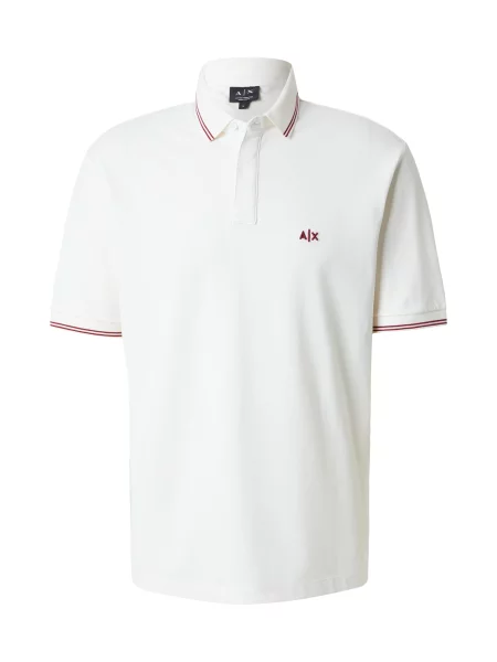 ARMANI EXCHANGE Tricou crem / burgundy roșu