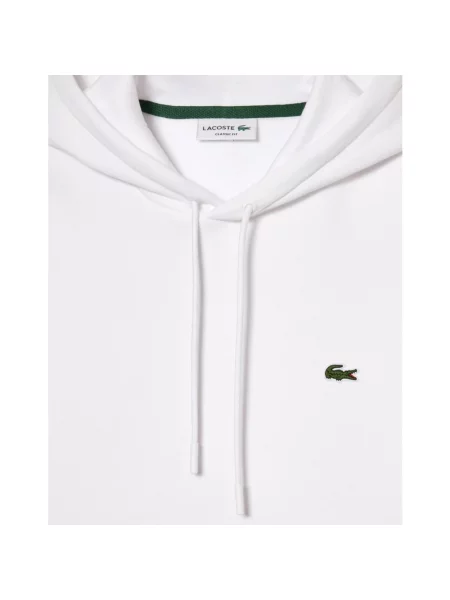 Bluza z kapturem Lacoste z kapturem biała