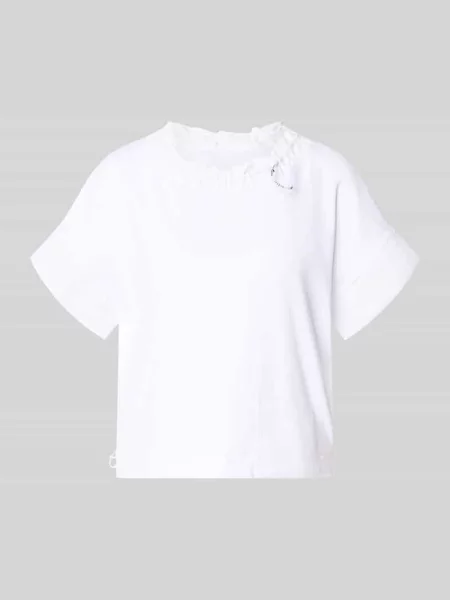 T-shirt z kieszenią wpuszczaną przy brzegu Marc Cain biała