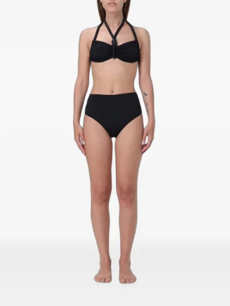 Bikini Maygel Coronel cu volane cu gât halter negru
