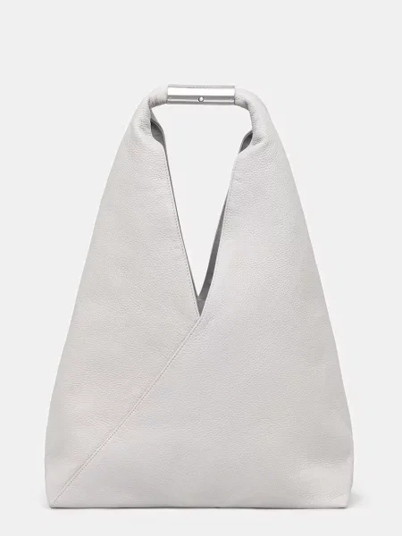 Kožená kabelka Maison Margiela sivá