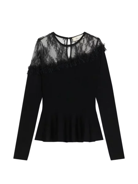 Pulover Blumarine din dantelă negru