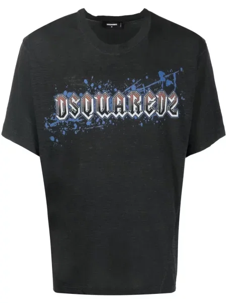Тениска Dsquared2 с кръгло деколте сиво