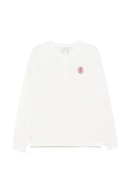 Lung tricou Drole De Monsieur tricotate alb