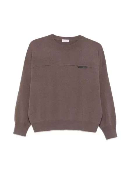 Sweter Brunello Cucinelli brązowy