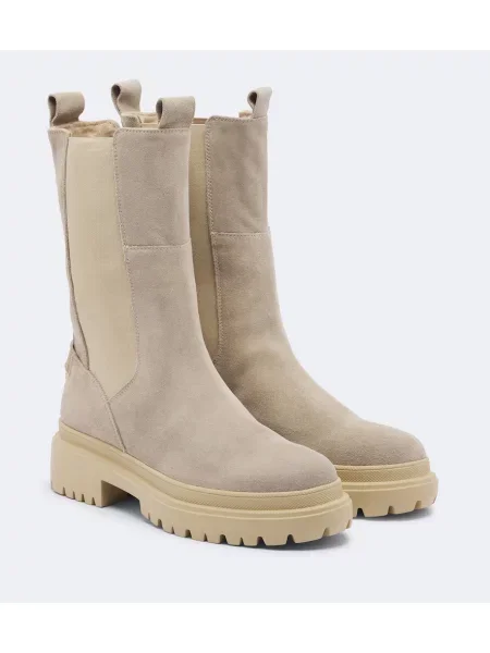 Botine chelsea Bogner din piele de căprioară bej