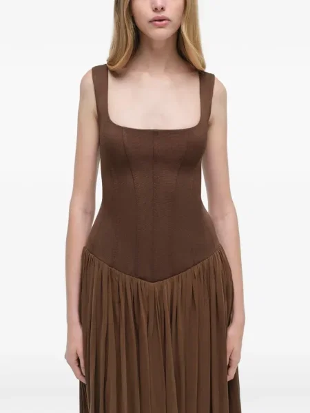 Rochie midi Simkhai până la genunchi de costum maro