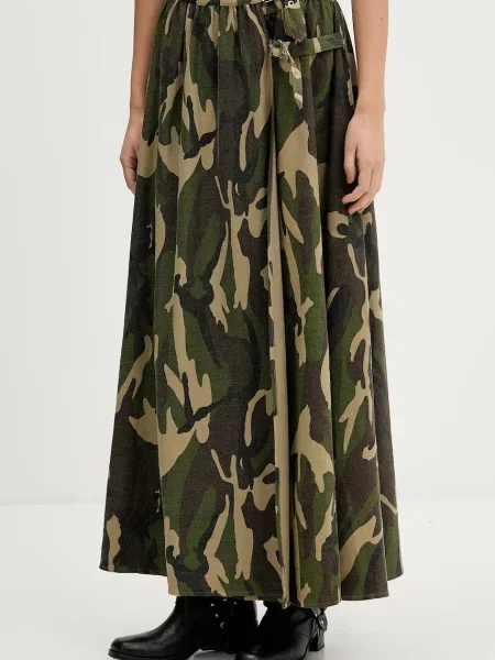 The Ragged Priest fustă maxi evazati verde