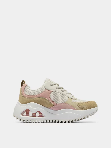 Кожаные кроссовки Skechers бежевые