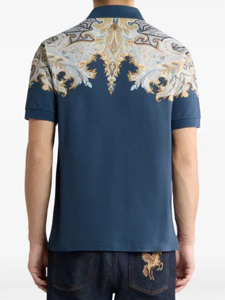 Tricou polo Etro cu imagine albastru