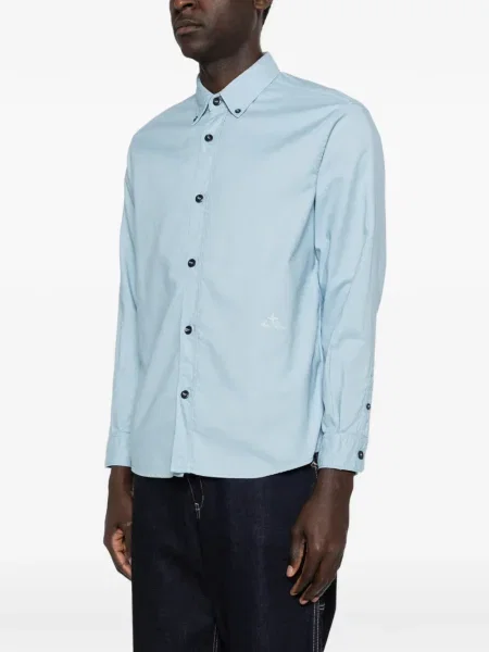Cămașă Stone Island cu strasuri lungă albastru