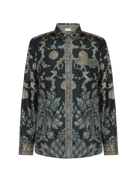 Cămașă Pierre-louis Mascia de mătase cu model floral cu imagine negru