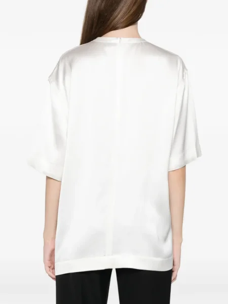 Tricou Toteme din satin alb