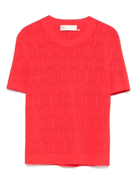 Tricou Tory Burch scurt roșu