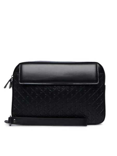 Calvin Klein Maža rankinė Refined Emblem Mix Pouch W/ Hand juoda